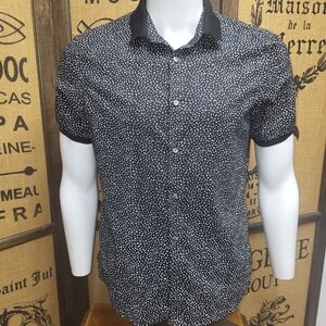 Michael Kors Button Up Shirt with Polo Collar, M, Slim Fit